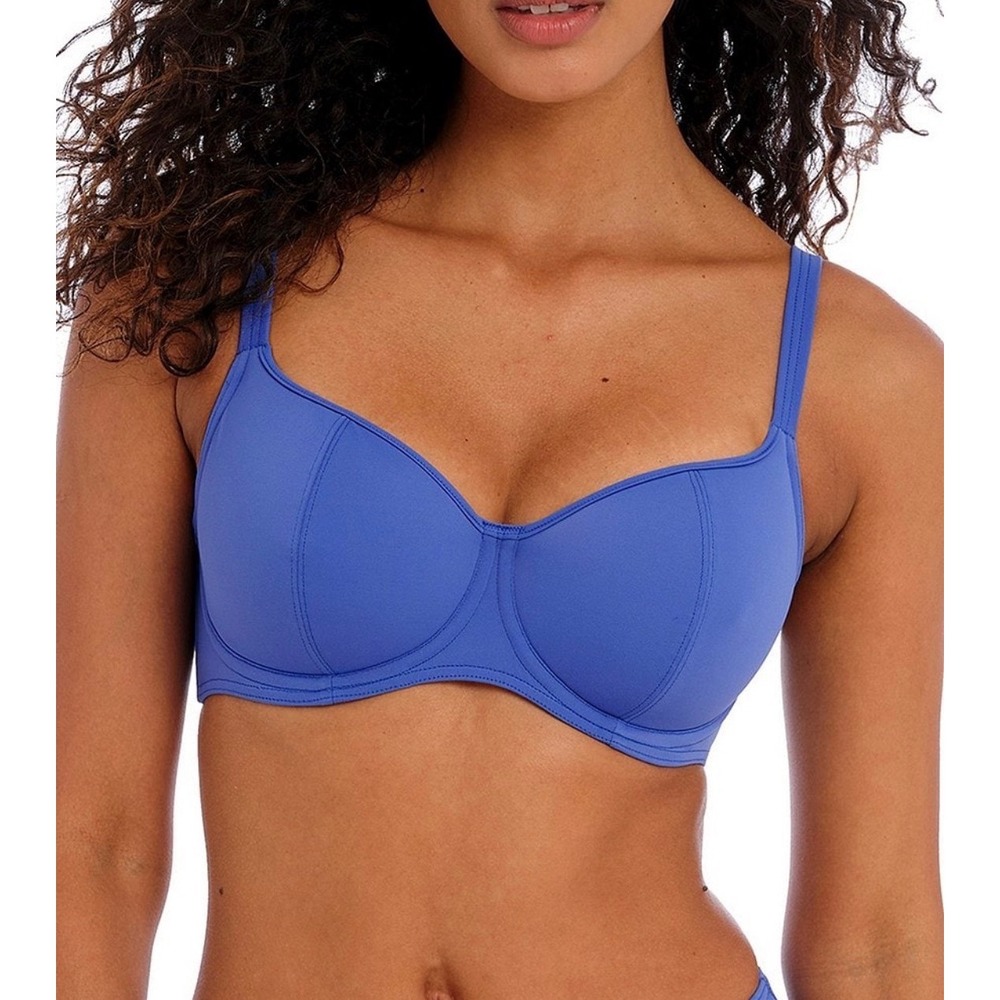 Freya Jewel Cove Azure Blue Padded Underwire Bikini Top Size 38DDD NEW
